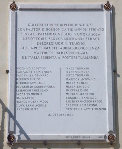 Lapide commemorativa dei ventiquattro martiri della libertà di San Giovanni Rotondo.